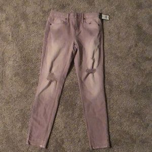 Purple high rise ripped skinny jeans